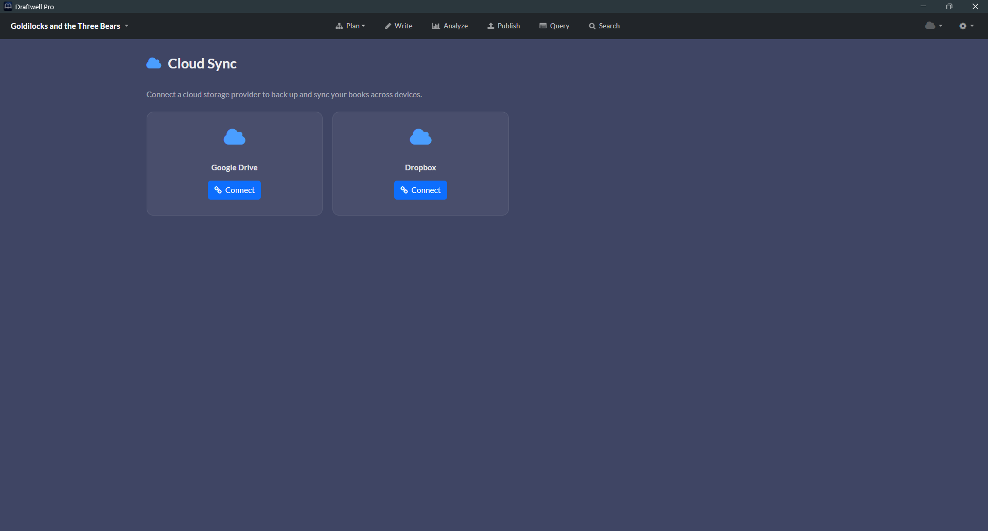 Connect Google Drive or Dropbox