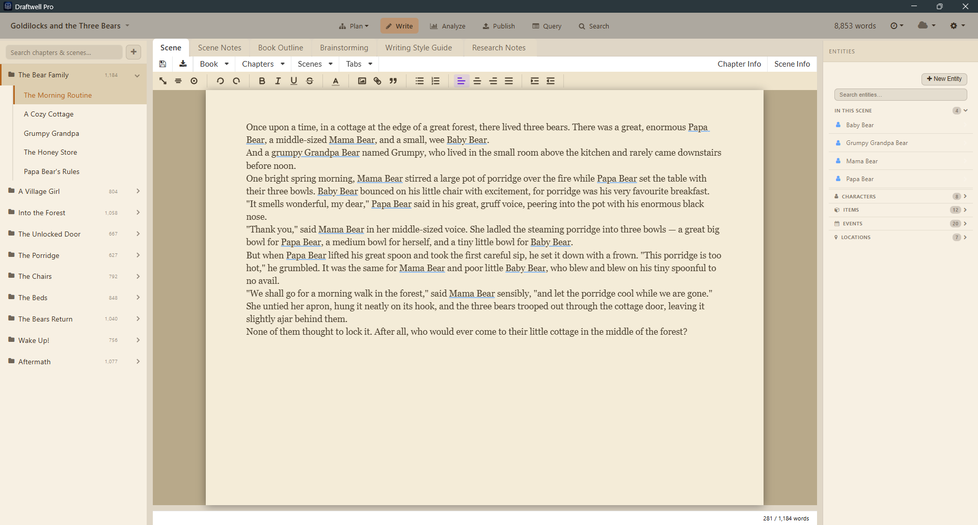 Editor in a warm paper theme