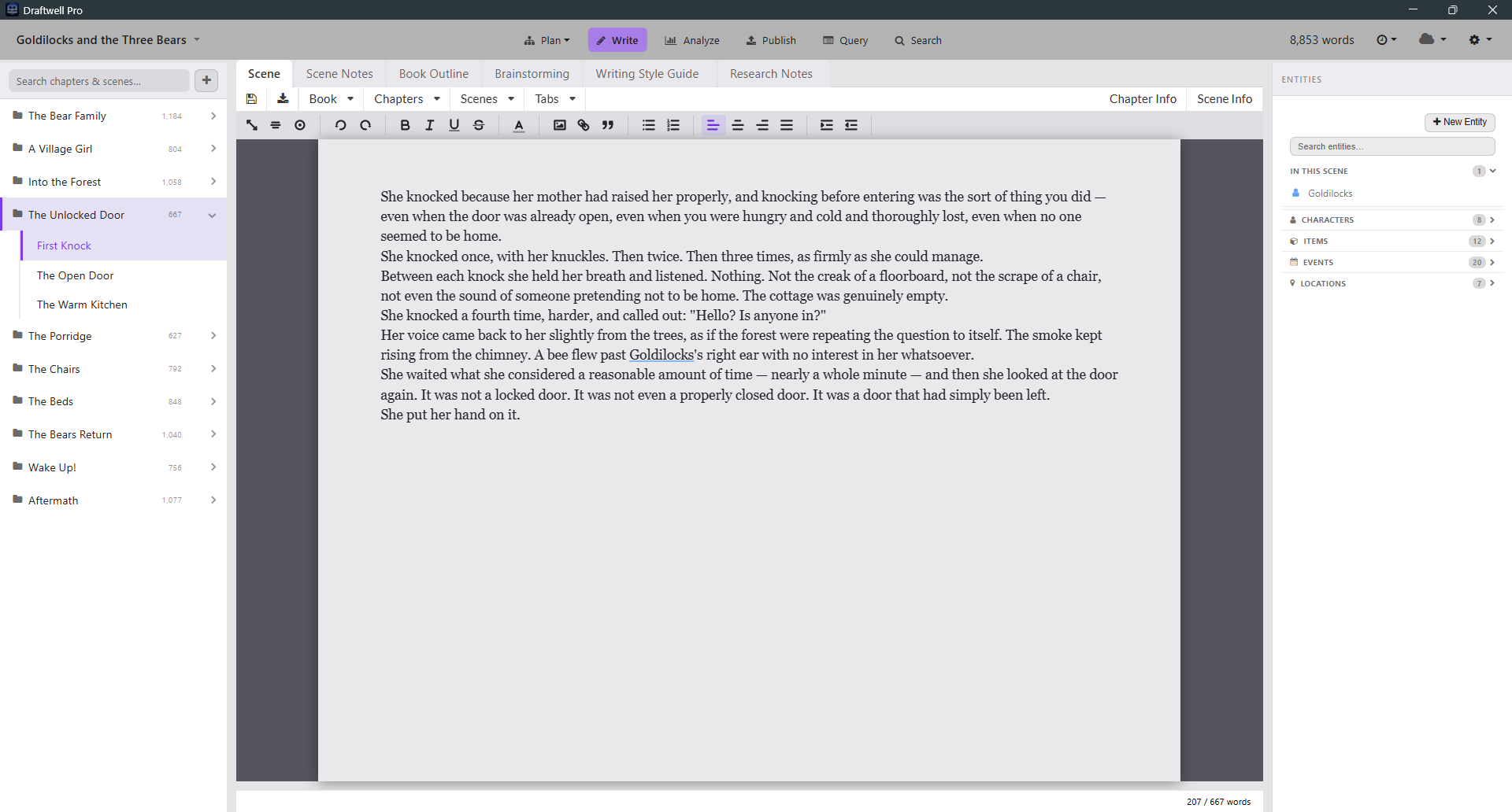 Editor in a grey focus theme